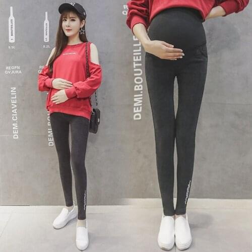 Autumn new maternity pants maternity clothes wash water feet fried snowflake stretch stomach lift jeans trousers