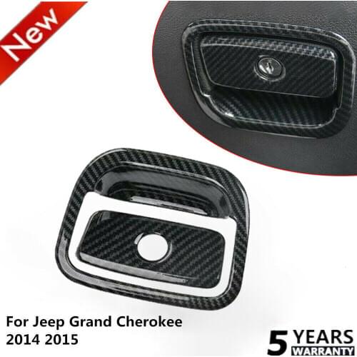 For Jeep Grand Cherokee 11+ Co-pilot Storage Box Handle Trim Cover Carbon Fiber