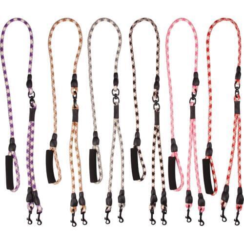 Polyester cotton Two dogs Leash Comfortable Foam handle 1 leash for 2 Dogs outdoor Double traction rope Prevent winding dog lead