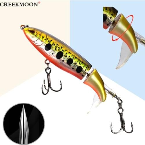 Propeller Tractor Fishing Lure 13G 9CM Hard Bait Floating Pencil Outdoor Topwater Lures Rotating Tail Tackle Pesca Treble Hook