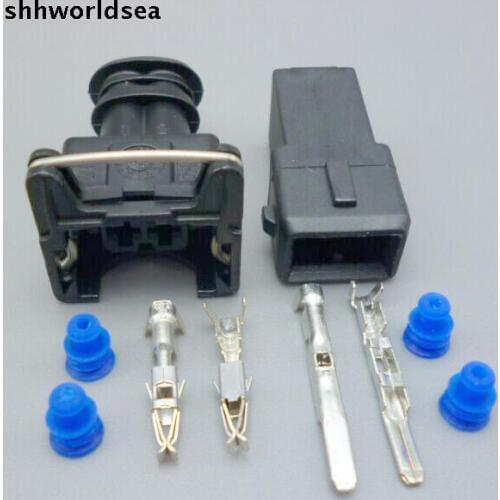 Shhworldsea 30sets EV1 Fuel Injector Plug nozzle Cars Waterproof 2 Pin way Electrical Wire Connector Plug auto Connectors