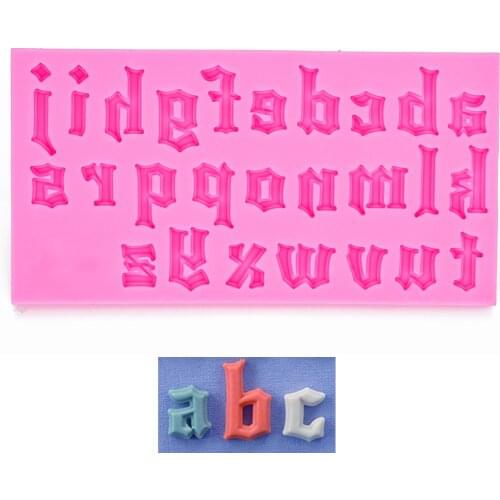 26 letters shaped 3D fondant cake silicone mold for polymer clay molds chocolate pastry candy making decoration tools F1185