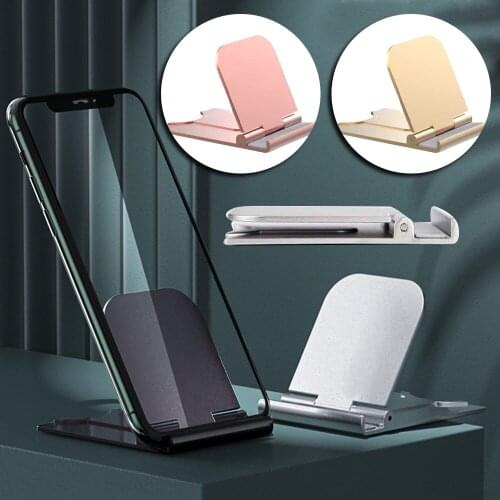 Universal Foldable Desk Phone Holder for Samsung S20 Plus Ultra Note 10 IPhone 11 12 Huawei Mobile Phone Tablet Metal Holder