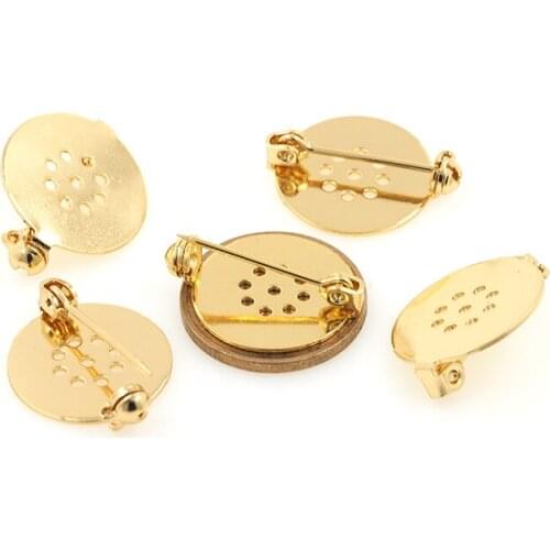 Copper Gold Round Brooch Clip Safe Lock For DIY Jewelry Making Clothing Findings