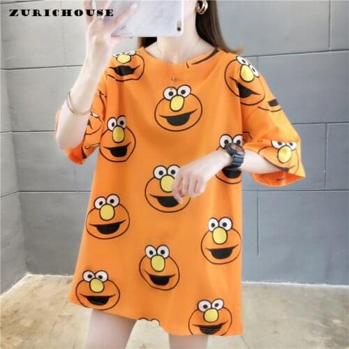 ZURICHOUSE Harajuku Woman T Shirt Fashion Street Style Cartoon Print Short Sleeve O-neck Summer Oversized Tee Tops Female