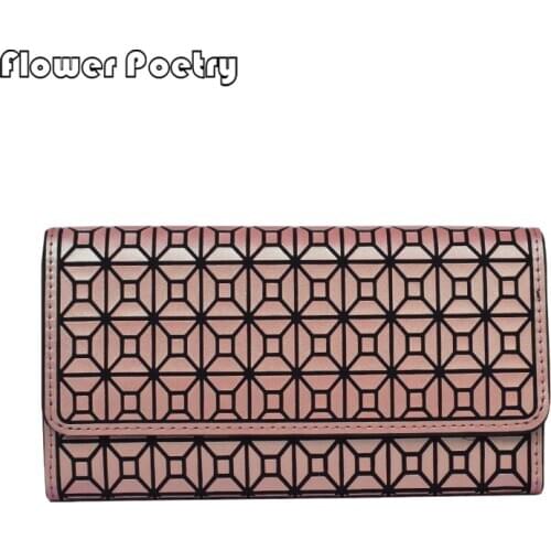 Silica Gel Purse Coin Purses New Women Geometric Card Holder Wallets Holographic Female Solid Clutch Men Money Bag Phone Bags