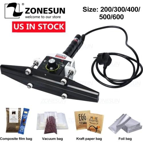 ZONESUN Direct-heat Pliers impulse sealing machine handheld electric Mini Sealer composite Aluminum foil kraft paper packer
