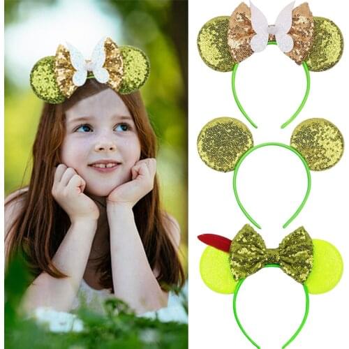 1pc Lovely Girls Bows Knot Minnie Mickey Ears Baby Hair Accessories Headband Kids Boys Happy Birthday Party Christmas Hairbands