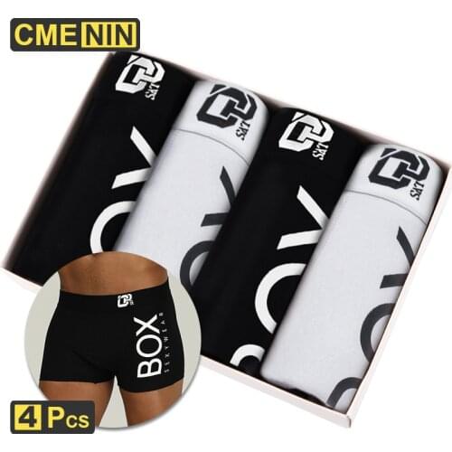 CMENIN 4Pcs Brand Sexy Men Underwear boxer Cotton Boxers Mens boxer shorts Lingerie Gay Underwear Man underpants Male Panties