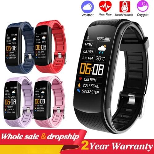C5S color screen sports pedometer smart bracelet heart rate health monitoring remote selfie suitable for Android IOS phones