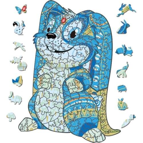 3D Wooden Puzzle For Adults and Kids,Animals Shape Puzzle,Gift Puzzle,Wooden Puzzles,Rabbit Jigsaw Puzzles