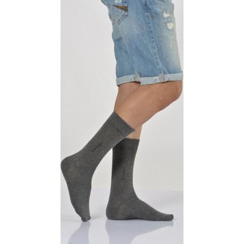 Idilfashion Male Mıkro Motif Socket Stocking-Gray-E-ART226 (3'LÜ PACKAGE)