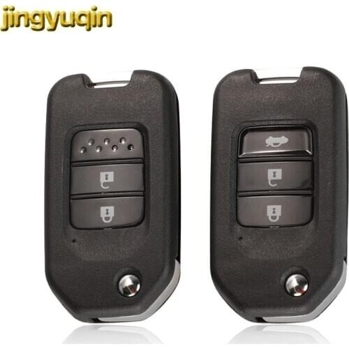 Jingyuqin Remote Flip Car Key Shell Suit For Honda Civic Accord City CR-V Jazz XR-V Vezel HR-V FRV 2/3 Buttons Original Key