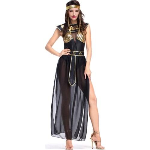 Golden Ancient Egyptian Pharaoh Cleopatra Costume for Adult Women Halloween Costumes Egypt Queen Cosplay Fancy Dress