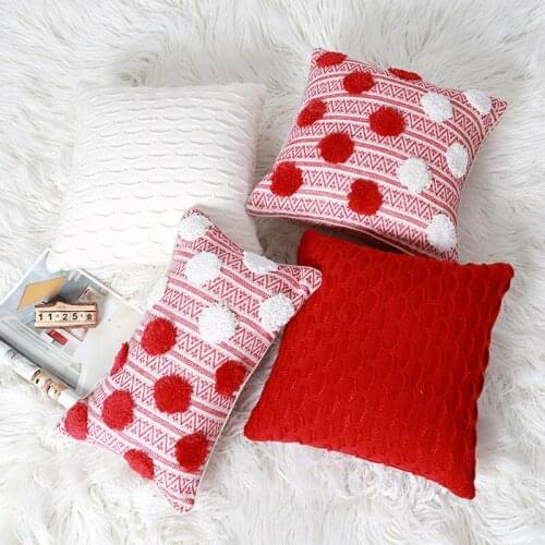 Pink Tufted Pillowcase Ins American Jacquard Embroidery Pillowcase Princess Room Decoration Living Room Sofa Nordic Pillowcase