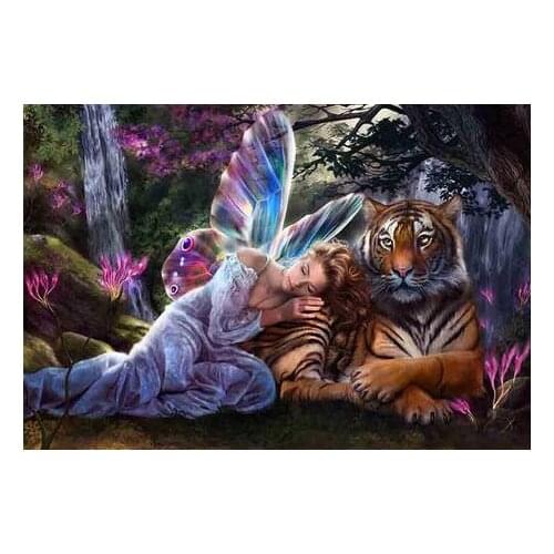 Full square wall stickers Cuadros 5D diamond painting haft diamentowy Cross stitch kit set tools landscape animal tiger Mosaic