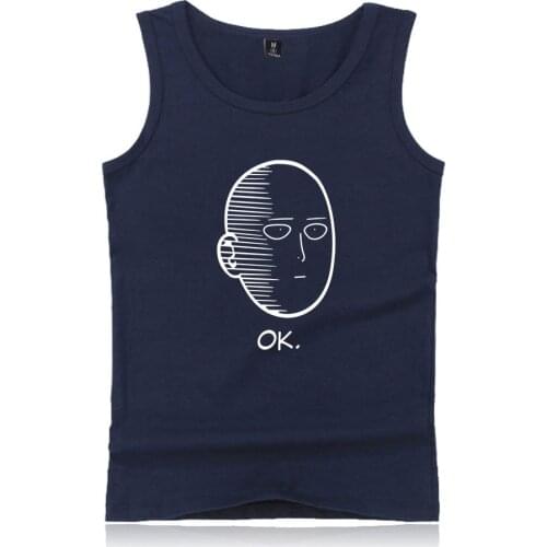 2021 One Punch Man Hero Saitama Oppai cotton tank tops oversize summer vest Boy fitness tank tops Anime men bodybuilding T-shirt