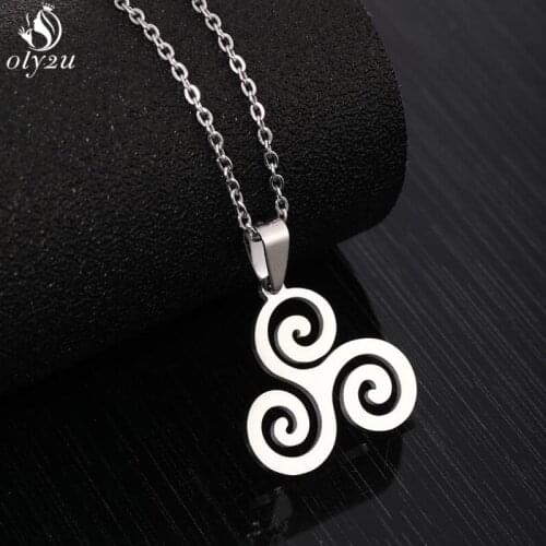 Fashion Movie Jewelry Teen Wolf Triskele Triskelion Inspired Pendant Necklace for Women Stainless Steel Round Men Jewelry Gift