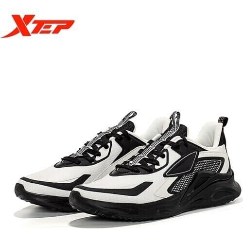 Xtep Mens Fashion Casual Shoes Stitching Pattern Color Collision Sneakers Mens Soft And Comfortable Running Shoes 879119110116