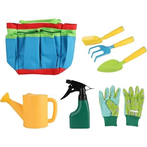 Kids Gardening Tools Kit Childrens Mini Multifunctional Plastic Garden Tools With Gardening Gloves Sprinkler Shovel And Bag