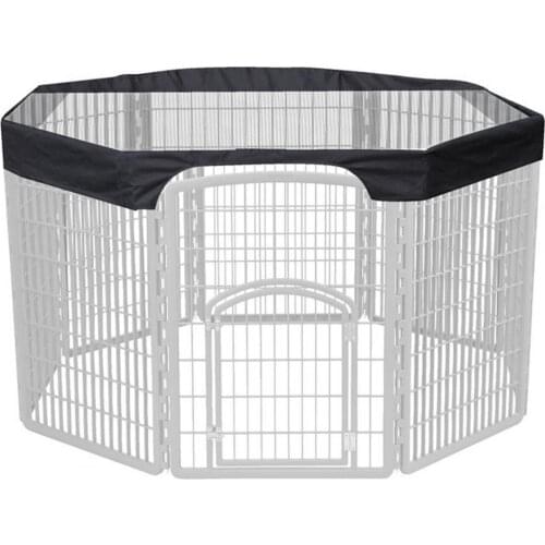 Rain-proof Breathable Dog Playpen Top Cover Fabric Half-mesh Half-fabric Pet Playpen Shaded Cover for Patio