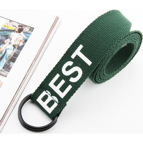 2020 All New Fashion Womens Belt Canvas English Printing Sunshine Young Students Jeans Waistbelt Trend Casual Women Belts