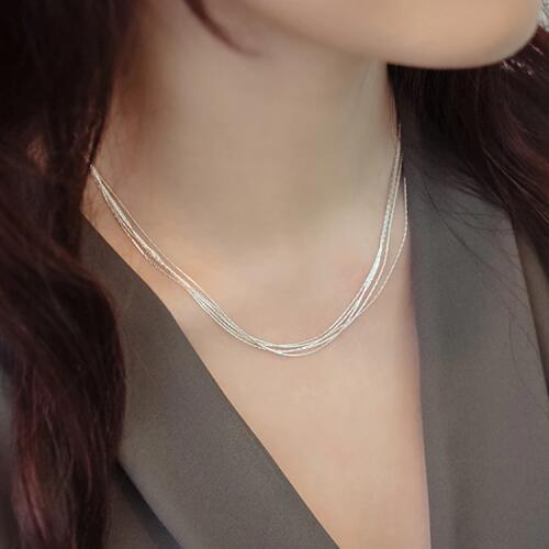 New Arrivals Silver Color Multilayer Necklaces for Women Wedding Jewelry Choker Necklaces Statement Jewelry