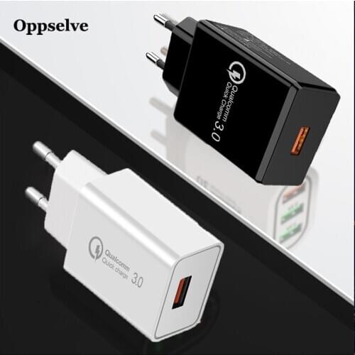 Oppselve Quick Charge QC 3.0 EU Charger Universal Mobile Phone Charger Wall Fast Charging Adapter For iPhone Samsung Xiaomi