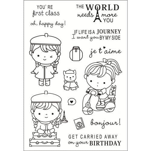 Girls Transparent Clear Silicone Stamps for DIY Scrapbooking/Card Making/Kids Fun Decoration Supplies