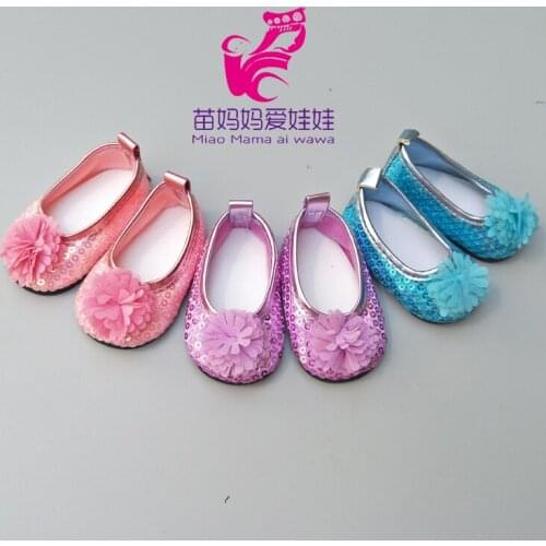 Fit for 43 cm Baby Doll Sequin Shoes For 18" Girl Doll Toy Boots Doll Accessories Toy