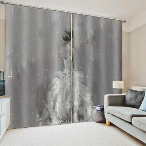 Luxury Blackout 3D Window Curtains For Living Room Bedroom grey 3D Window Curtains Living Room wedding bedroom