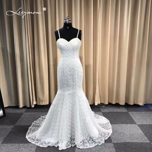 Leeymon Custom Made Sexy Sweetheart Evening Dresses Elegant Mermaid Spaghetti Strap Backless Long Dress for Evening Party