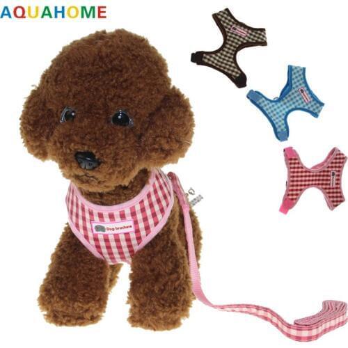 Pet traction rope grid Dog harness Summer breathable pet chest strap double layer luxury mesh chest strap Chest back cover