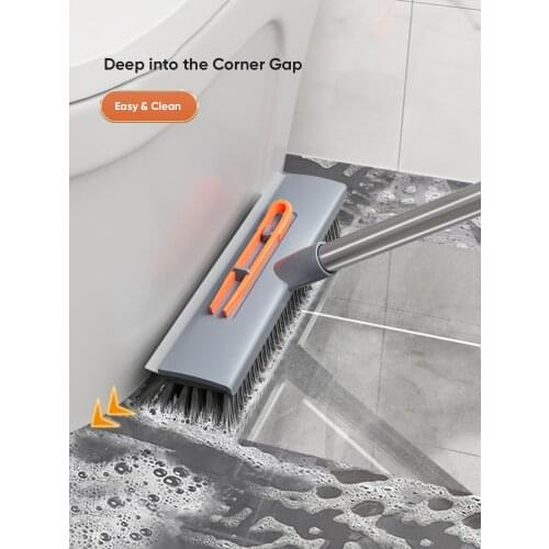 Joybos Pool Scrub Brush Squeeze Mop Multi-functional Long-handle Cleaning Tool for Bathroom Toilet Window Glass Floor Wiper JX80