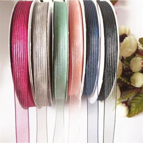 DIY handmade hairpin headdress material 15mm / 25mm silver edge Stripe Ribbon 91m 156