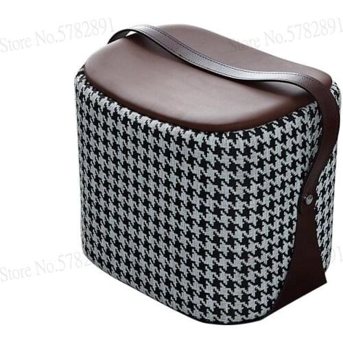 Nordic Shoe Change Stool Home Door Wear Shoe Stool Portable Leather Saddle Foot Ride Low Stool Clothing Store Sofa Stool Foot