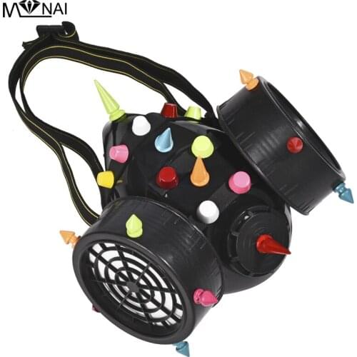 Steampunk Colorful Rivets Mask Punk Spike Mask Cosplay Fancy Mask Gothic Retro Rock Halloween Mask