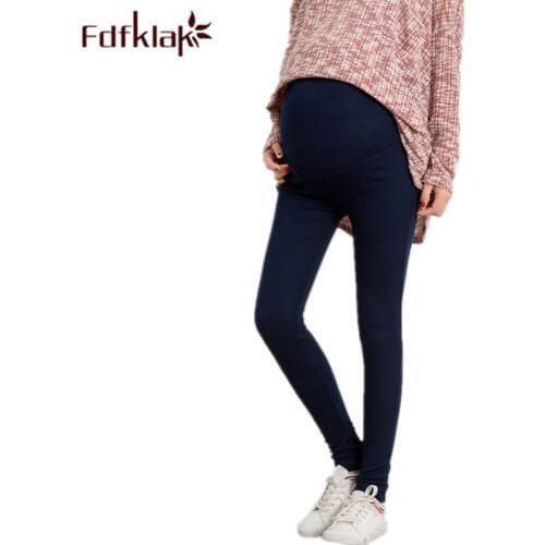 Fdfklak Wine Red/Black Spring Autumn Pants For Pregnant Maternity Belly Pants Pregnancy Clothing Maternity Leggings Cotton F63