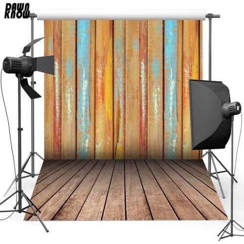 DAWNKNOW Wood Wall Vinyl Photography Background For Floor Newborn New Fabric Polyester Backdrop For Family Photo Studio Floor696