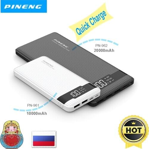Power Bank PINENG PN961 PN962 10000 mAh Dual USB Portable External Battery Fast Charge Wireless Solar / Shipping from Moscow