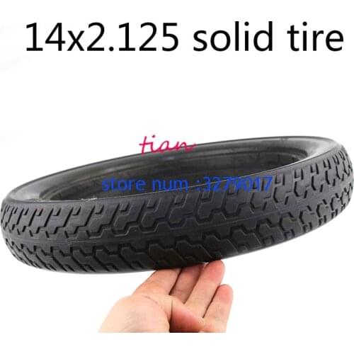 High performance 14x2.125 Solid Rubber Electric tire fits Many Gas Electric Scooters and e-Bike Inflation-free Tire