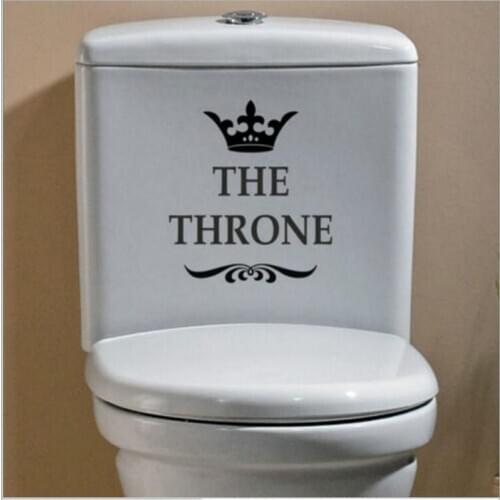 THE THRONE Funny Interesting Toilet Wall Stickers Bathroom Decoration Accessories Home Decor