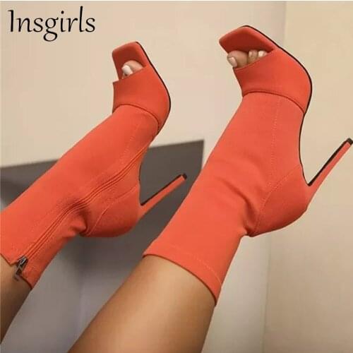Summer Boots Women 2021 Sexy Peep Toe Stiletto Ladies High Heel Shoes 35-43 Large-Sized Dress Party Nightclub Female Pumps