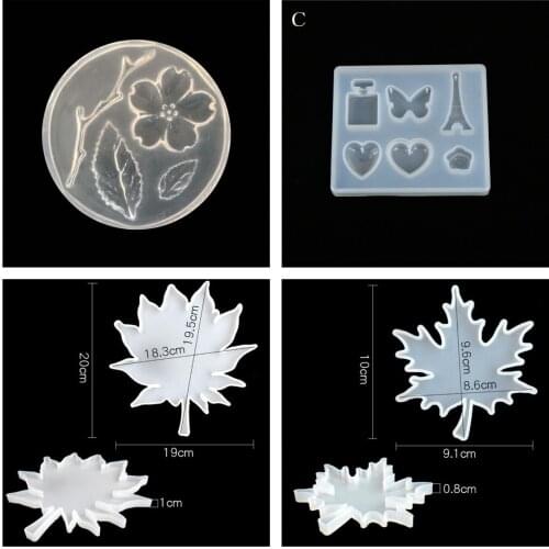 1pcs/lot Reusable Cherry Blossom Flower Branch Leaf Silicone Mold DIY Clay UV Epoxy Resin Mold Pendant Molds For Jewelry