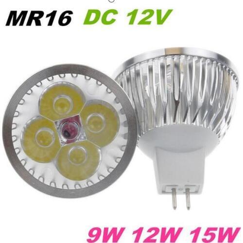 10pcs/lot dimmable lampada led 9W 12W 15W led lamp MR16 12V led bulbs 2 years warranty free shipping