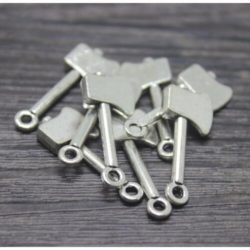 25PCs/ 25x10mm Antique Silver Axe Charms Pendants for jewelry making