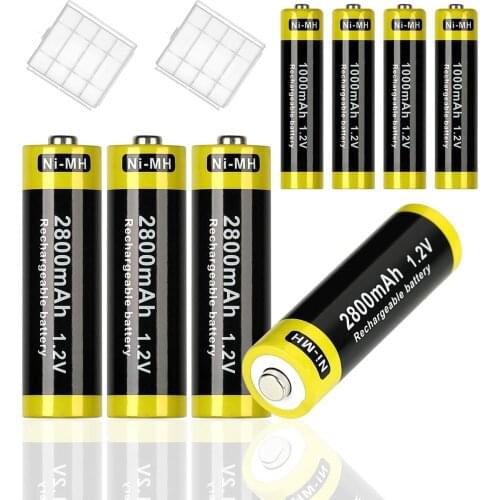 2800mAh AA 1000mAh AAA Ni-MH rechargeable battery for calculator, MP3 player, electric toy battery