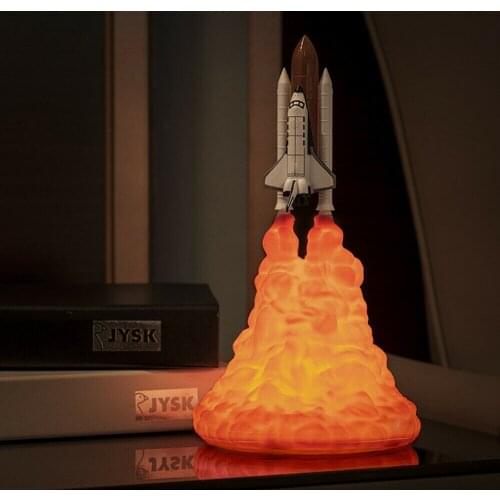 3D Print Space Shuttle Rocket Night Light LED Table Desk Lamp Room Decor Gift