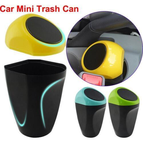 Car Trash Can Universal Spring Press Open Waste Storage Basket Case Container Paper Dustbin Waste Rubbish Basket Car Accessories
