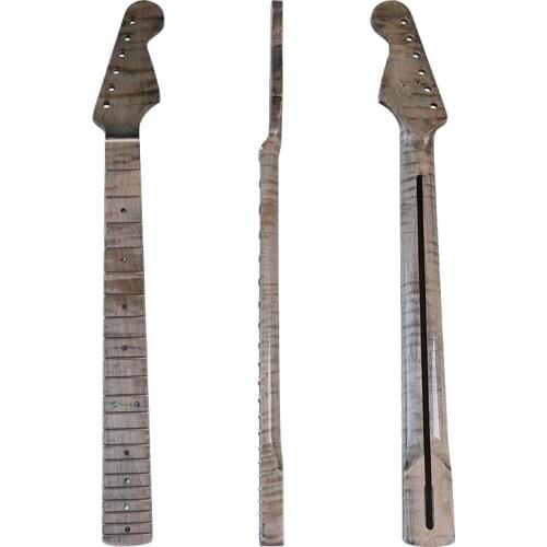 High gloss st electric guitar neck 1 pcs Canada flame maple electric guitar neck natural color 21 frets strat neck